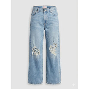 Levi's '94 Baggy Wide Leg Distressed Jeans Light Wash High Rise Denim 26 Y2K